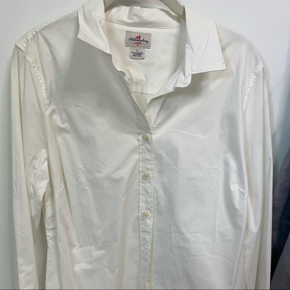 J. Crew classic white button down shirt